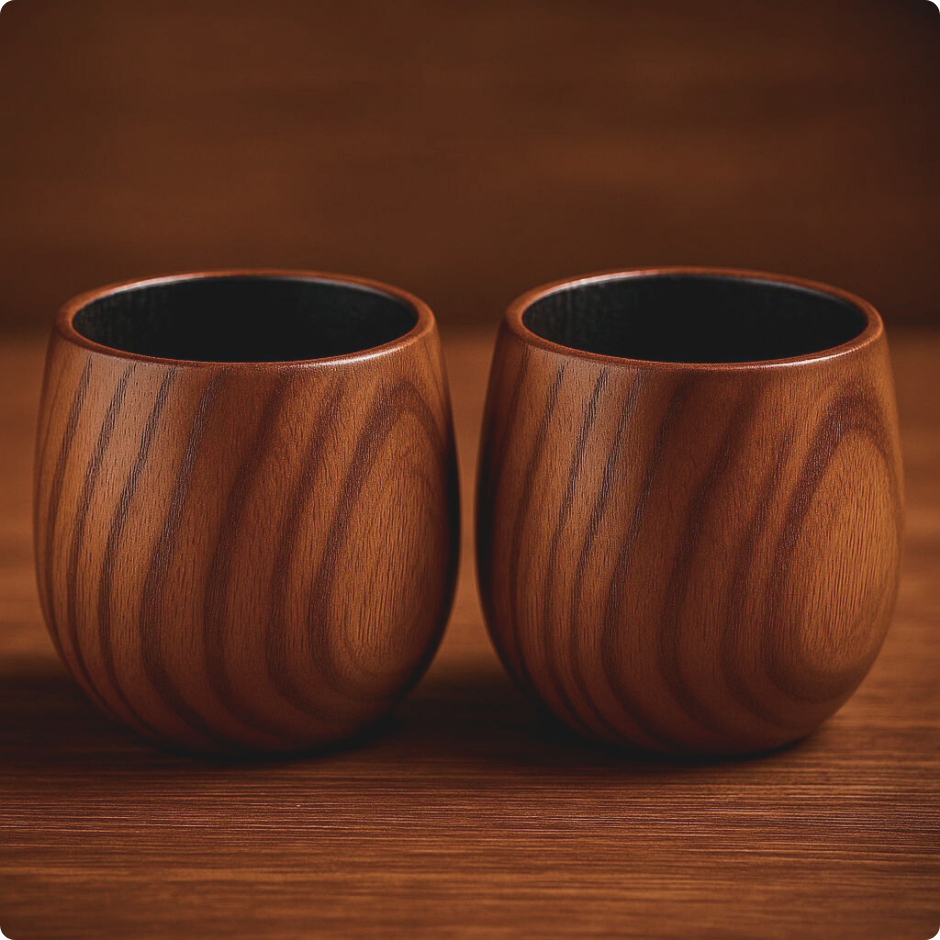 Wooden Whiskey Glass Bundle